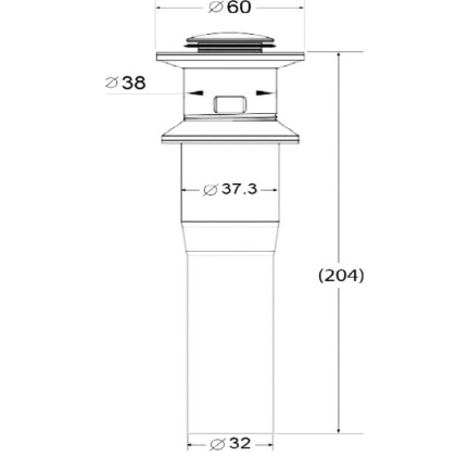 BB-PCU-02-IN Донный клапан для накладных раковин с системой Клик-клак с переливом, нержавеющая сталь, сатин BB-PCU-02-IN Донный клапан для накладных раковин с системой Клик-клак с переливом, нержавеющая сталь, сатин
