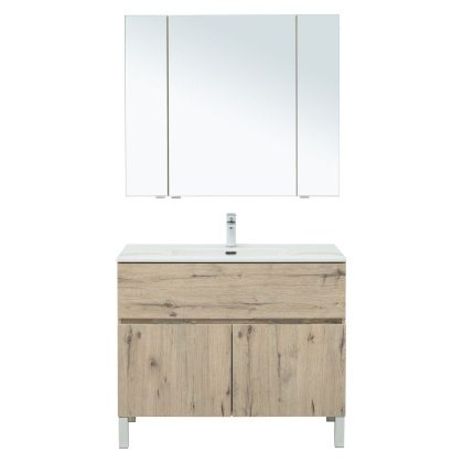 Мебель для ванной Aquanet Алвита New 100 1 ящик, 2 дверцы, дуб веллингтон белый