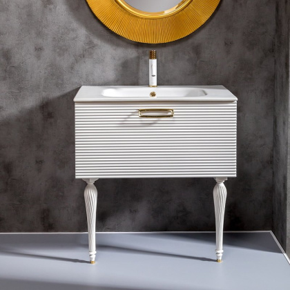 Тумба Linea 80 белая+Золото 842-080-WG Boheme Тумба Linea 80 белая+Золото 842-080-WG Boheme