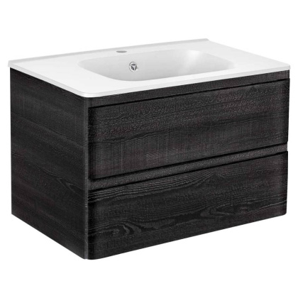 База под раковину Vico 800 подвесная, 2 выкатных ящика soft close, Carbone База под раковину Vico 800 подвесная, 2 выкатных ящика soft close, Carbone