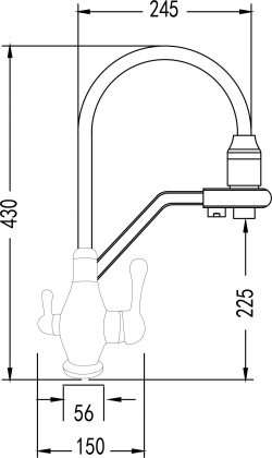 Смеситель для кухни, латунь R858Y
