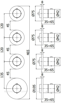 Смеситель для ванны с душем Paffoni Modular Box MDE019HGSP Смеситель для ванны с душем Paffoni Modular Box MDE019HGSP