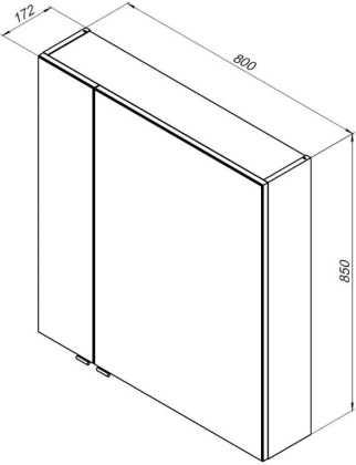 Зеркальный шкаф Aquanet Алвита 80 серый антрацит