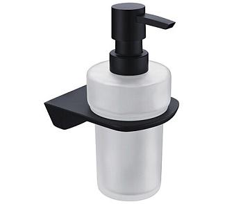 Дозатор для жидкого мыла Elbe, 7,9х16,4х10,5 см, белый с черным, K-7299