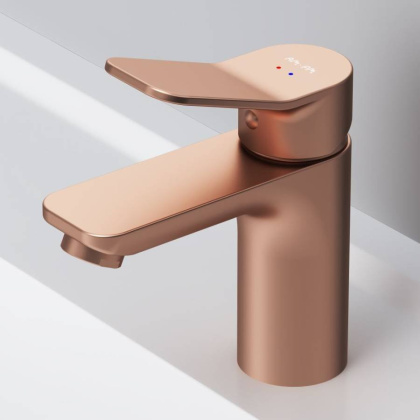 F85A02144 X-Joy, смеситель для умывальника излив 100 мм, роз. золото