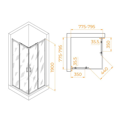 Душевой уголок RGW PA-31B, RGW 02083188-14