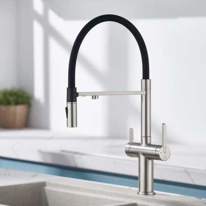 Смеситель для кухни с гибким изливом ROSE R458 R458L