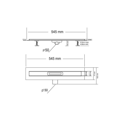 Душевой лоток SAY CARMINE 510.50.P.PITI, 50 см, хром