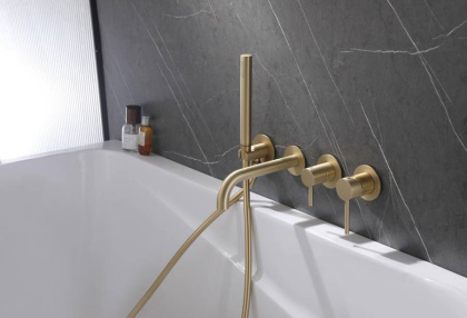 Смеситель для ванны Abber Wasser Kreis AF8130G золото матовое Смеситель для ванны Abber Wasser Kreis AF8130G золото матовое