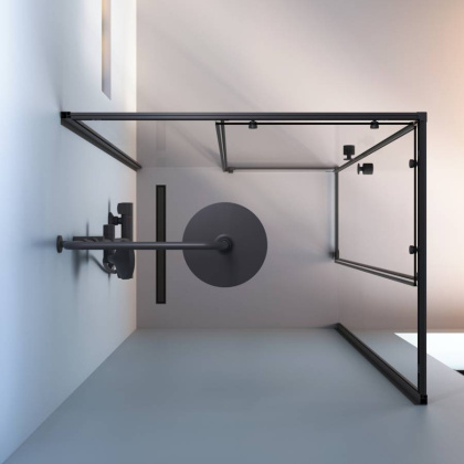 W94G-403-10080-BТ Душевое ограждение X-Joy Square Slide 100х80, Черный, прозрачное