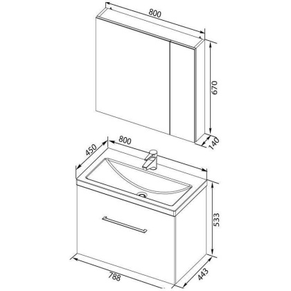 Мебель для ванной Aquanet Порто 80 белый