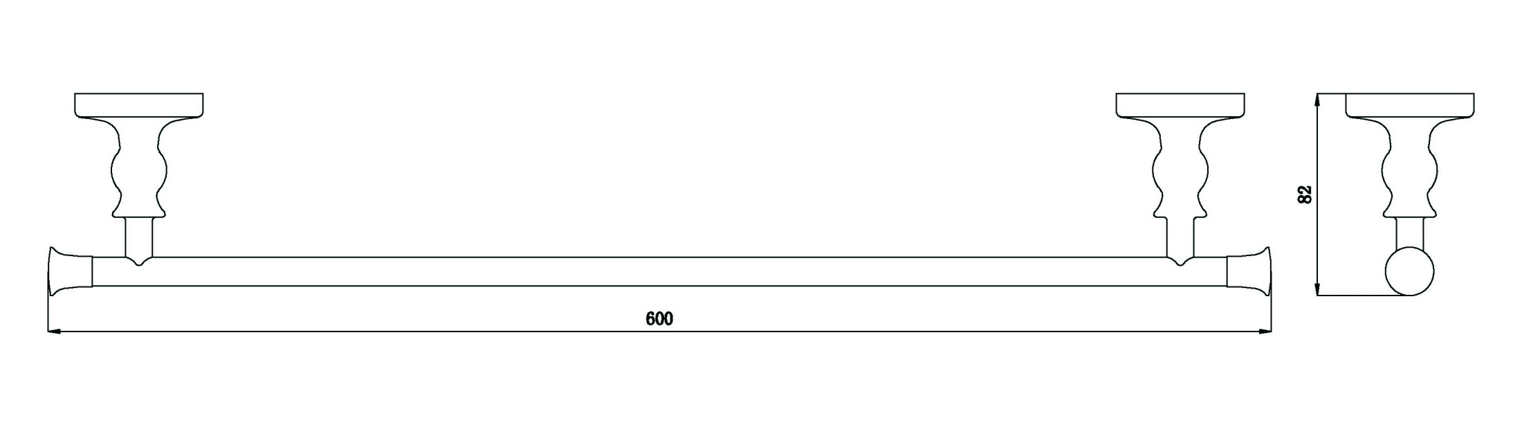Полотенцедержатель RUSH Crete, 5х60х8 см, цвет бронза, CR35531