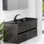 Тумба без раковины Vallessi 100*46cm АНТРАЦИТ глянец 2 полки, 837-100-A glossy Boheme
