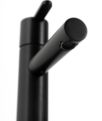 LEAF-LSM1-NOP Смеситель для раковины однорычажный, с донным клапаном, исполнение черный матовый