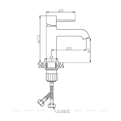 Смеситель для раковины Orange Karl M05-021cr Смеситель для раковины Orange Karl M05-021cr