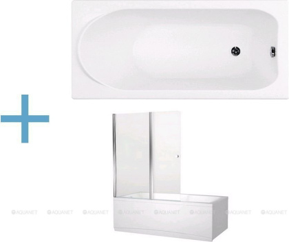 Акриловая ванна Aquanet Nord 140x70 (+ шторка Aquanet Alfa 4 NF6222-pivot)
