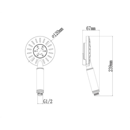 Душевая лейка OMNIRES NEVADA-RCRB (хром/белая)