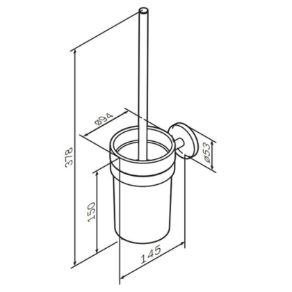 Стойка с туалетной щеткой, 37,8х9,4х14,5 см, цвет розовое золото, A85A33344