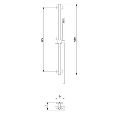 Душевой гарнитур на штанге OMNIRES MICROPHONE-SGL (золото)