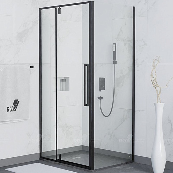 Душевой уголок RGW Stilvoll SV-34 100х100 06323400-014 профиль Черный матовый стекло прозрачное