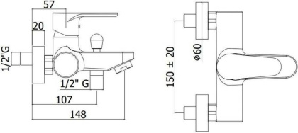 Смеситель для ванны с душем Paffoni Green GR022CR Смеситель для ванны с душем Paffoni Green GR022CR