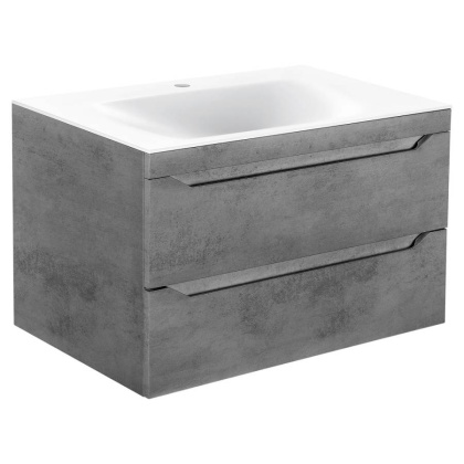 База под раковину Fine 800 подвесная, 2 выкатных ящика soft close, Beton База под раковину Fine 800 подвесная, 2 выкатных ящика soft close, Beton
