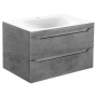 База под раковину Fine 800 подвесная, 2 выкатных ящика soft close, Beton База под раковину Fine 800 подвесная, 2 выкатных ящика soft close, Beton
