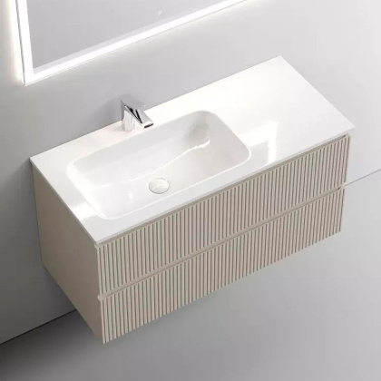 Тумба подвесная SANCOS Snob T левая 995х445х500, c двумя ящиками оснащенными доводчиками, Beige Soft , арт.SNT100LCE Тумба подвесная SANCOS Snob T левая 995х445х500, c двумя ящиками оснащенными доводчиками, Beige Soft , арт.SNT100LCE