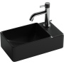 Умывальник подвесной прямоугольный (чаша слева, отверстие под смеситель справа) цвет черный матовый Element 395*220*125мм
