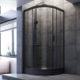 W90G-401-090BT Душевое ограждение Gem 1/4 Rond 90x90 стекло прозрачное, профиль Черный матовый, без