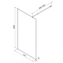 W84WI-110-F1-BTE Душевая перегородка Func 110x200, стекло прозр. 8 мм + покрытие, профиль черный