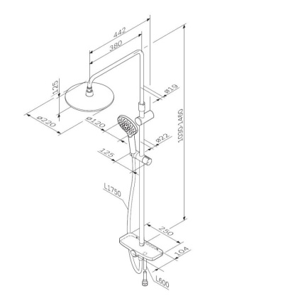 Душевая стойка Am.Pm Like F0780222 черная