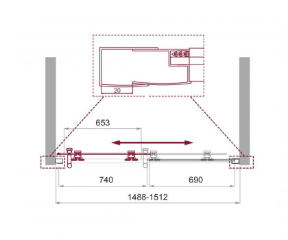 Душевая дверь BelBagno UNO-195-BF-1-110-P-Cr