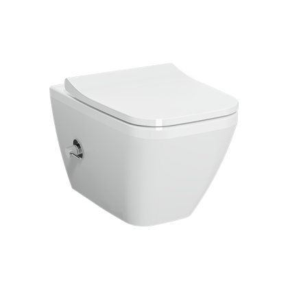 Унитаз подвесной VitrA Integra Square с функцией биде и смесителем 7082B003-7209, безободковый