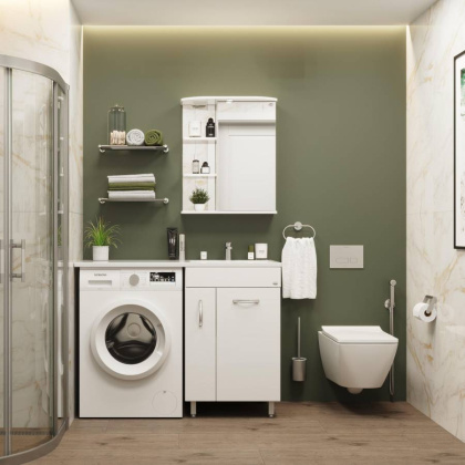 Тумба Onika Нави 60 напольная, под стиральную машину, белая (ум.Onika 120) Тумба Onika Нави 60 напольная, под стиральную машину, белая (ум.Onika 120)