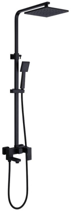 Душевая стойка ABBER Daheim AF8216B с изливом, черная матовая Душевая стойка ABBER Daheim AF8216B с изливом, черная матовая
