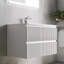 Тумба подвесная SANCOS Snob R 995х445х500, c двумя ящиками оснащенными доводчиками, Bianco, арт.SNR100W Тумба подвесная SANCOS Snob R 995х445х500, c двумя ящиками оснащенными доводчиками, Bianco, арт.SNR100W