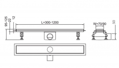 Душевой трап RGW SDR-01-E1 80х9см, 21210180-01
