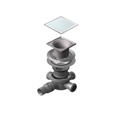 13000093 Точечный трап 150х150 мм Confluo Standard White Glass 1,белое стекло, с рамкой Исполнение: Хром 