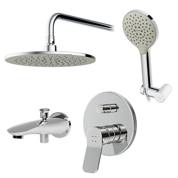 FB85A10010 X-Joy, набор: Смеситель д/в/душа, верхний душ 250 мм, держатель д/верхн.душа, душ.набор (ручн