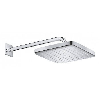 Верхний душ GROHE Tempesta CUBE 250, квадратный (низ-хром, верх-белый) + Душевой кронштейн 380 мм, хром (26687000) Верхний душ GROHE Tempesta CUBE 250, квадратный (низ-хром, верх-белый) + Душевой кронштейн 380 мм, хром (26687000)
