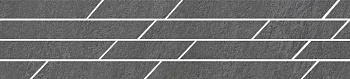 Бордюр SG144\005T Гренель серый темный мозаичный 46,8x9,8x0,9