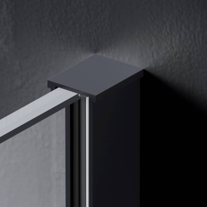 W84WI-120-F1-BTE Душевая перегородка Func 120x200, стекло прозр. 8 мм + покрытие, профиль черный