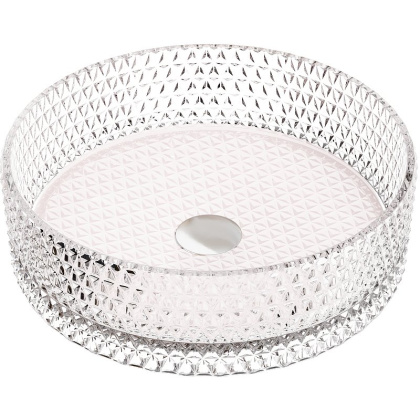 Умывальник чаша накладная круглая (цвет розовый) Cristal 360*360*112мм