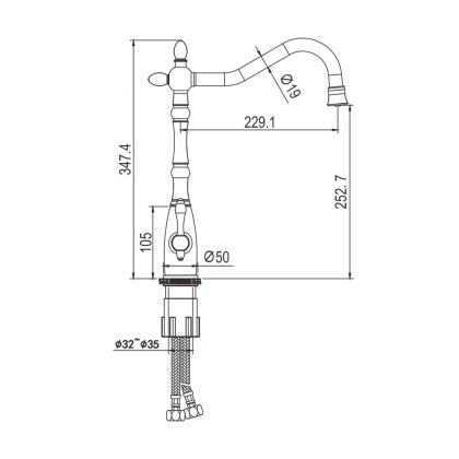 Смеситель для кухни, латунь R158