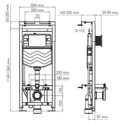 Alme 15TLT.010.ME.WM04 Система инсталляции для унитазов Alme 15TLT.010.ME.WM04 Система инсталляции для унитазов