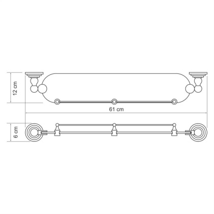 Ammer K-7044 (ранее К-7024) Полка стеклянная с бортиком Ammer K-7044 (ранее К-7024) Полка стеклянная с бортиком