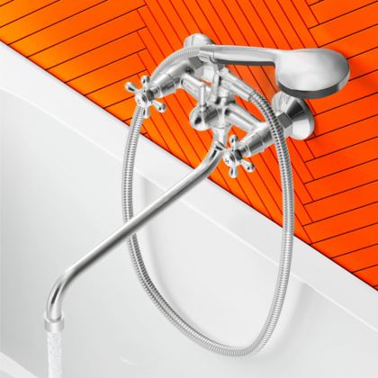 D6095000 Vintage двухзахватный Смеситель Для ванны и душа с универсальным изливом и душевым набором D6095000 Vintage двухзахватный Смеситель Для ванны и душа с универсальным изливом и душевым набором