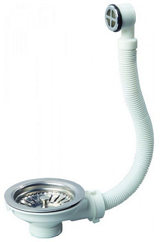 Слив-перелив для раковины Wirquin (хром)кладем в раковины на упаковке