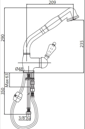VINTAGE-LLDM-01-Sw Смеситель для кухни Исполнение: Хром, Ручки: Swarovski 